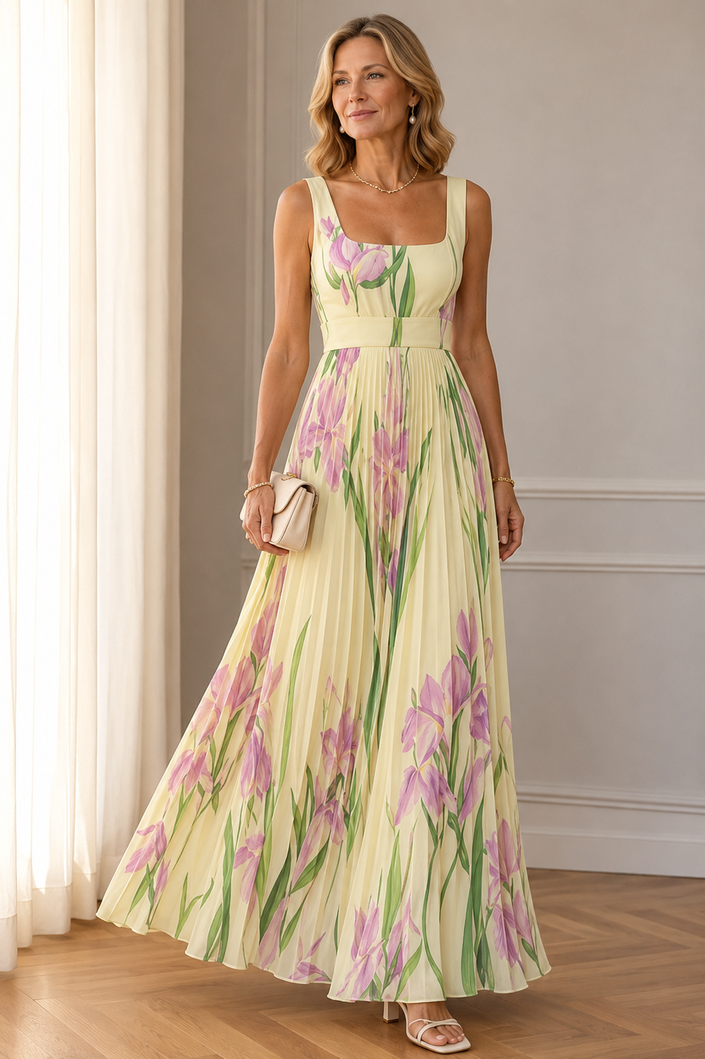 RIS™ | ELEGANT BLOMSTRET MAXIKJOLE MED A-FASONG