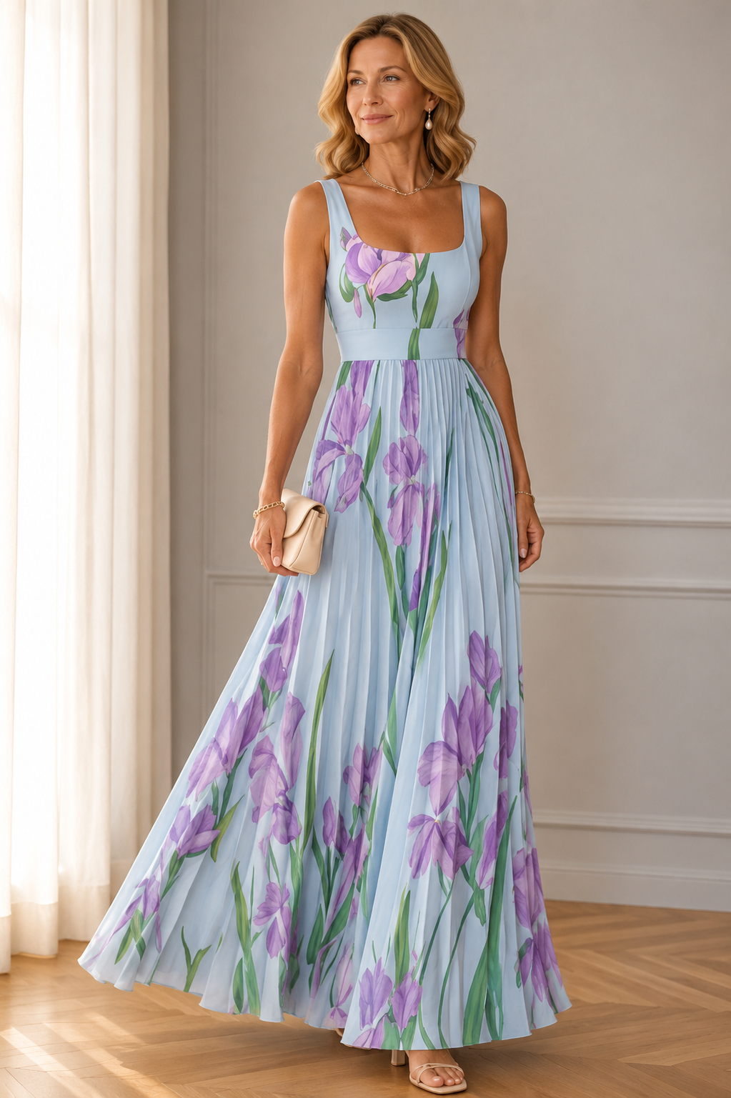 RIS™ | ELEGANT BLOMSTRET MAXIKJOLE MED A-FASONG