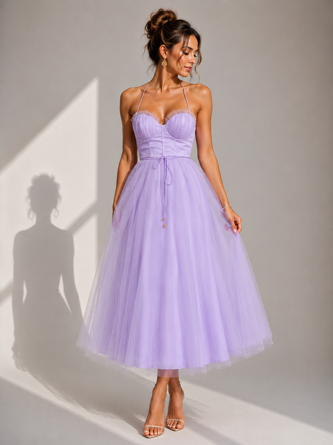 FELICJA™ | ELEGANT MIDIKJOLE — Lilla