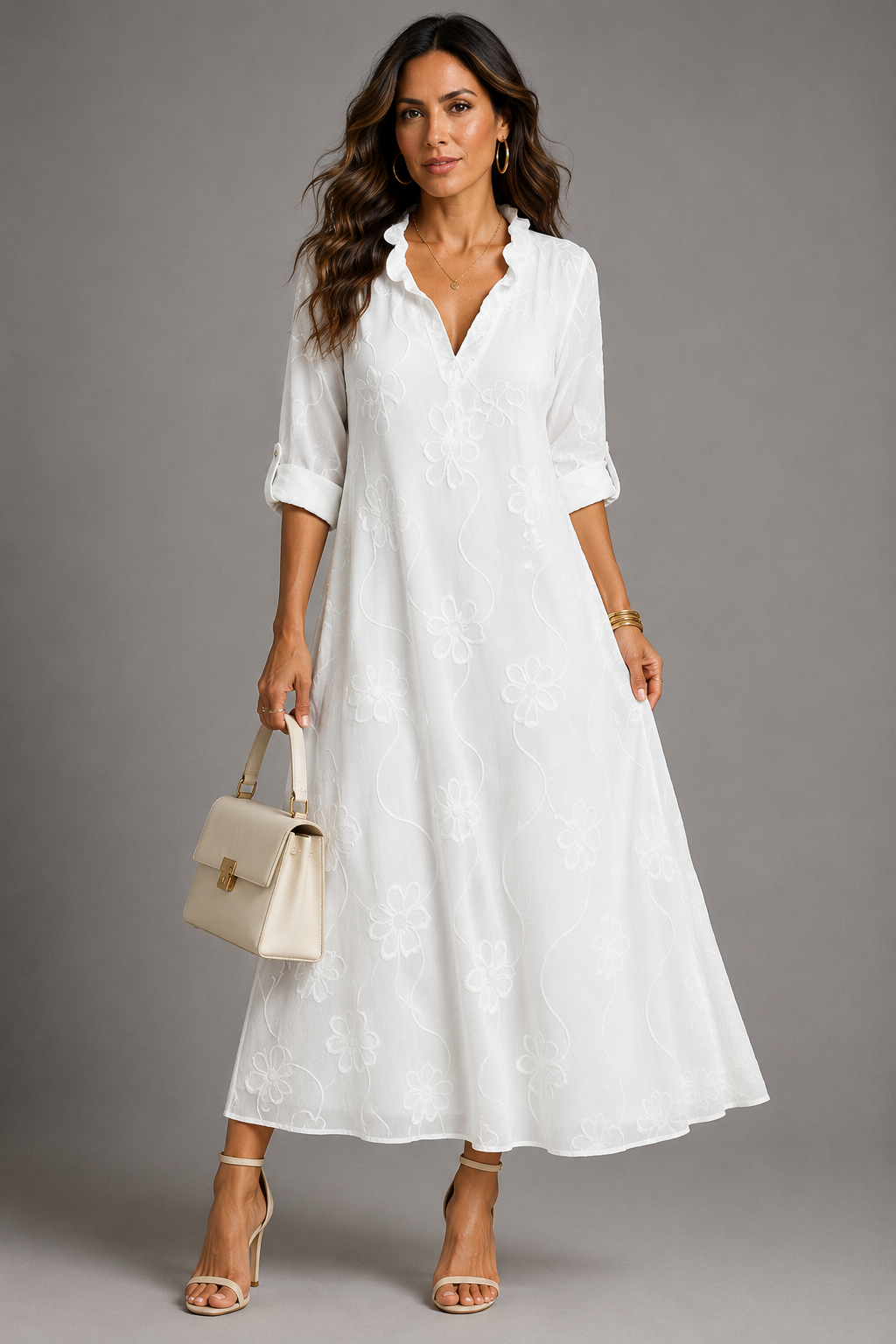 SIENNA™ | BLOMSTRET SOMMERKJOLE — Hvit