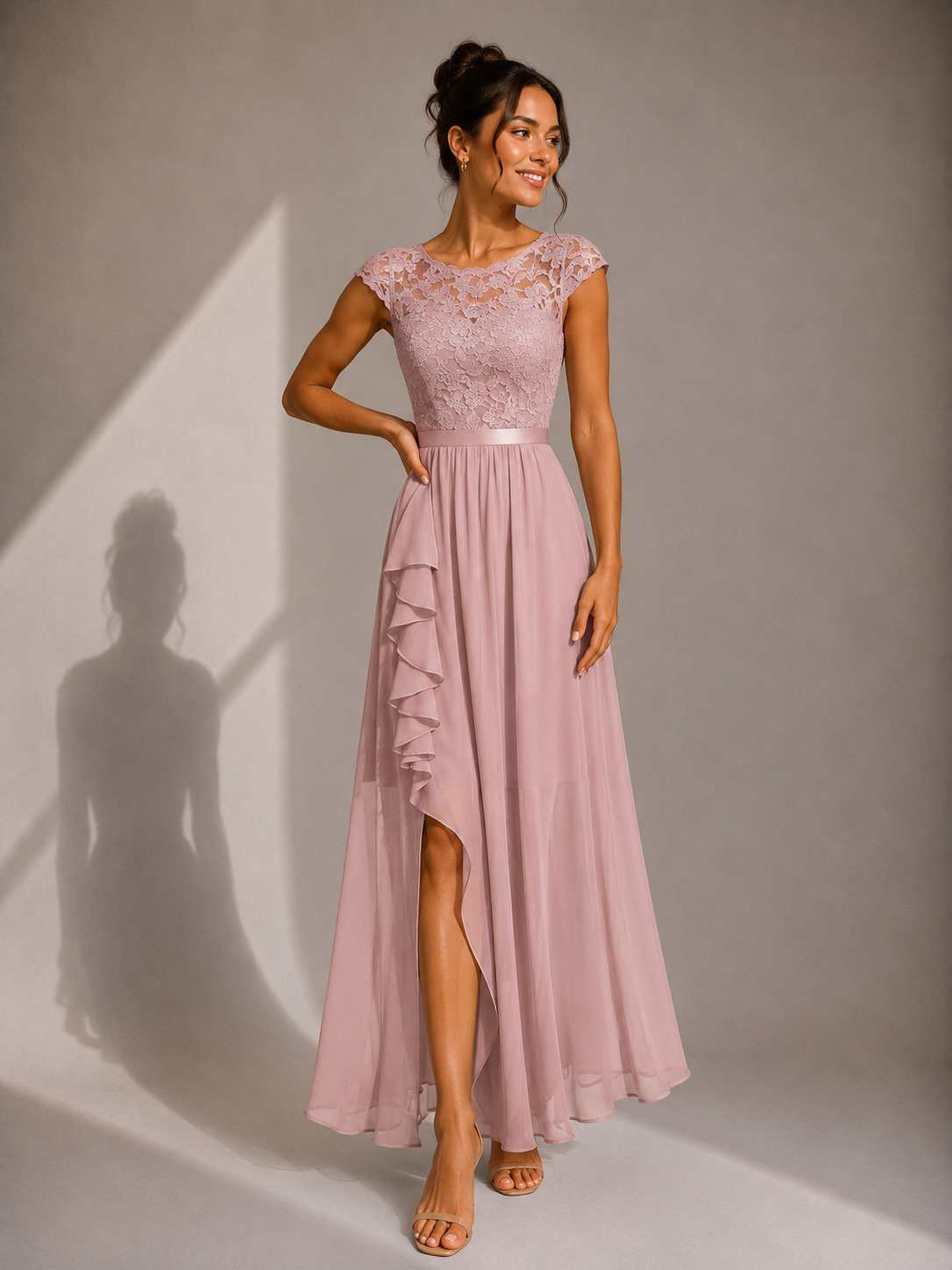 AMELIA™ | ELEGANT MIDIKJOLE — Rosa