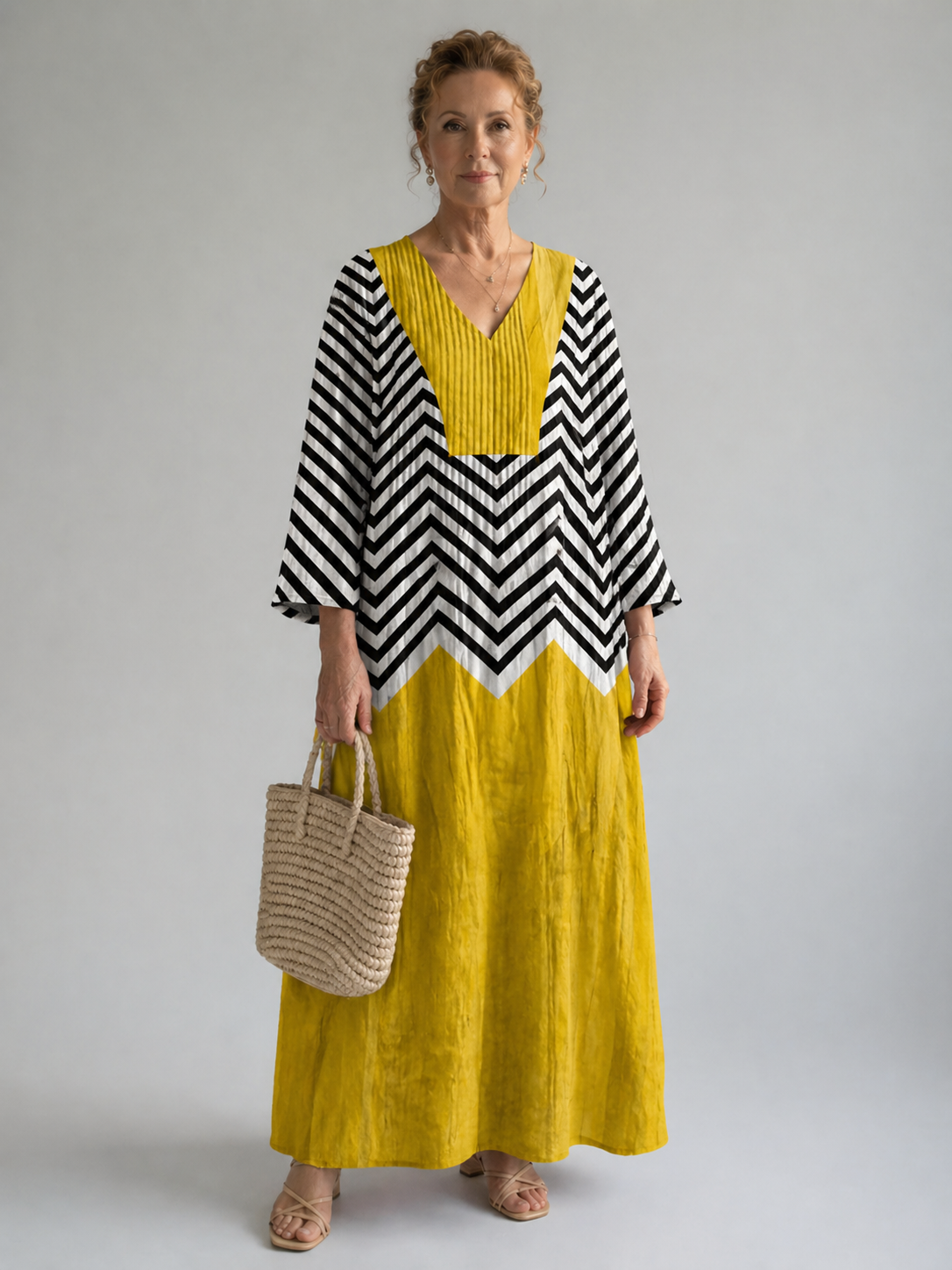 JULIANA™ | ELEGANT GEOMETRISK MIDI-KJOLE