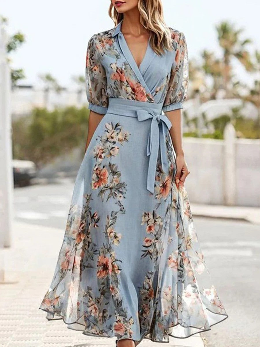 HANNAH™ | SOMMER MIDI-KJOLE MED BLOMSTERPRINT