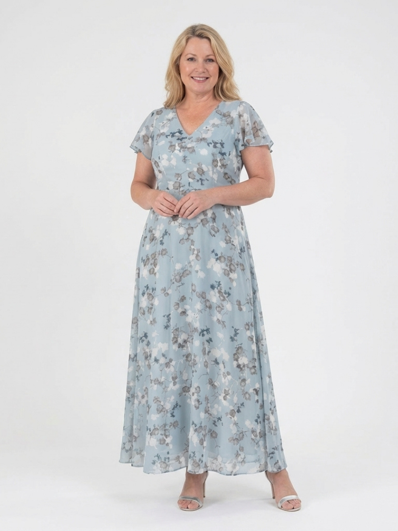 ISMERIA™ | BLOMSTER CHIFFON MAXI-KJOLE
