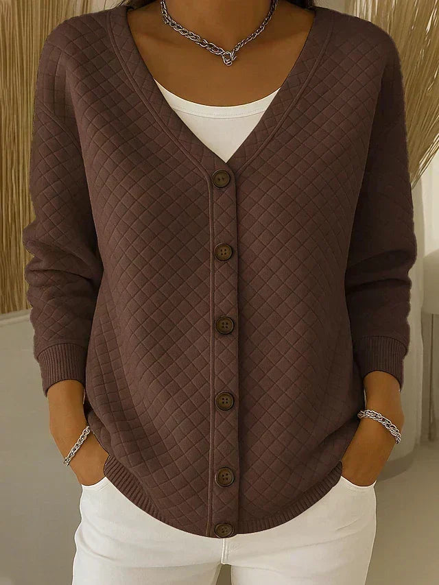 LENE™ | STRIKKECARDIGAN — Brun