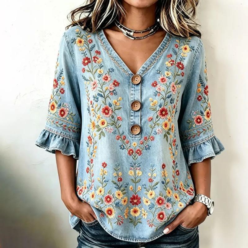 HARRIET™ | VINTAGE BLOMSTER BLUSE