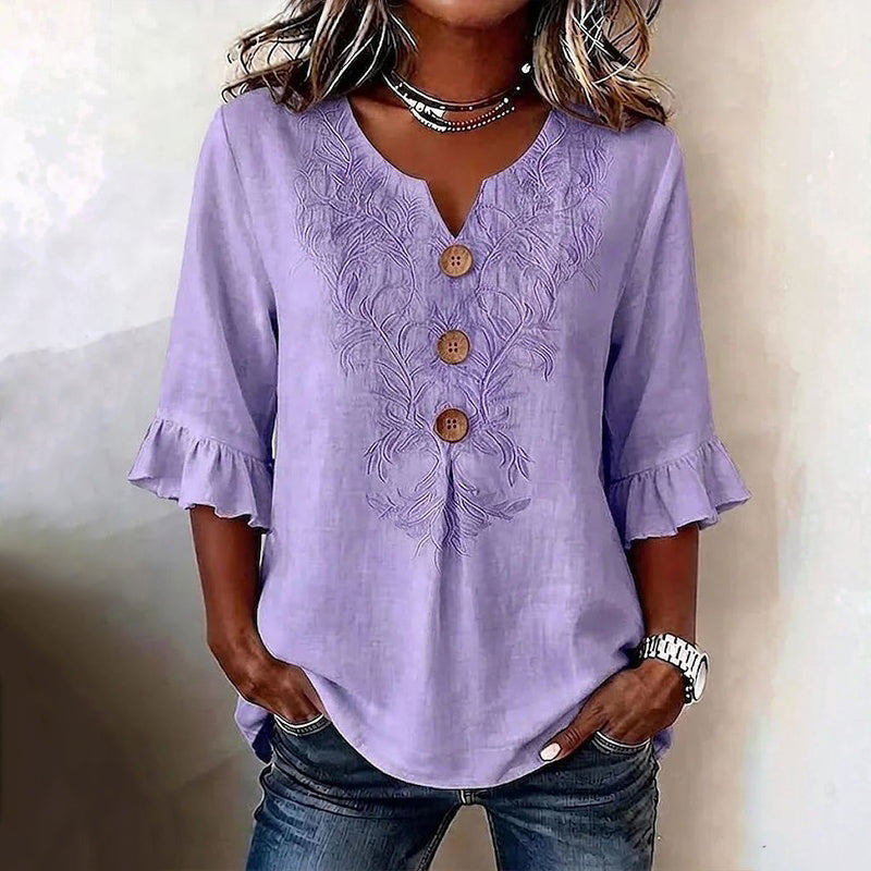 JULIET™ | VINTAGE BLADPRINT BLUSE