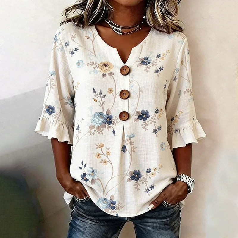 MARGARET™ | VINTAGE BLOMSTER BLUSE