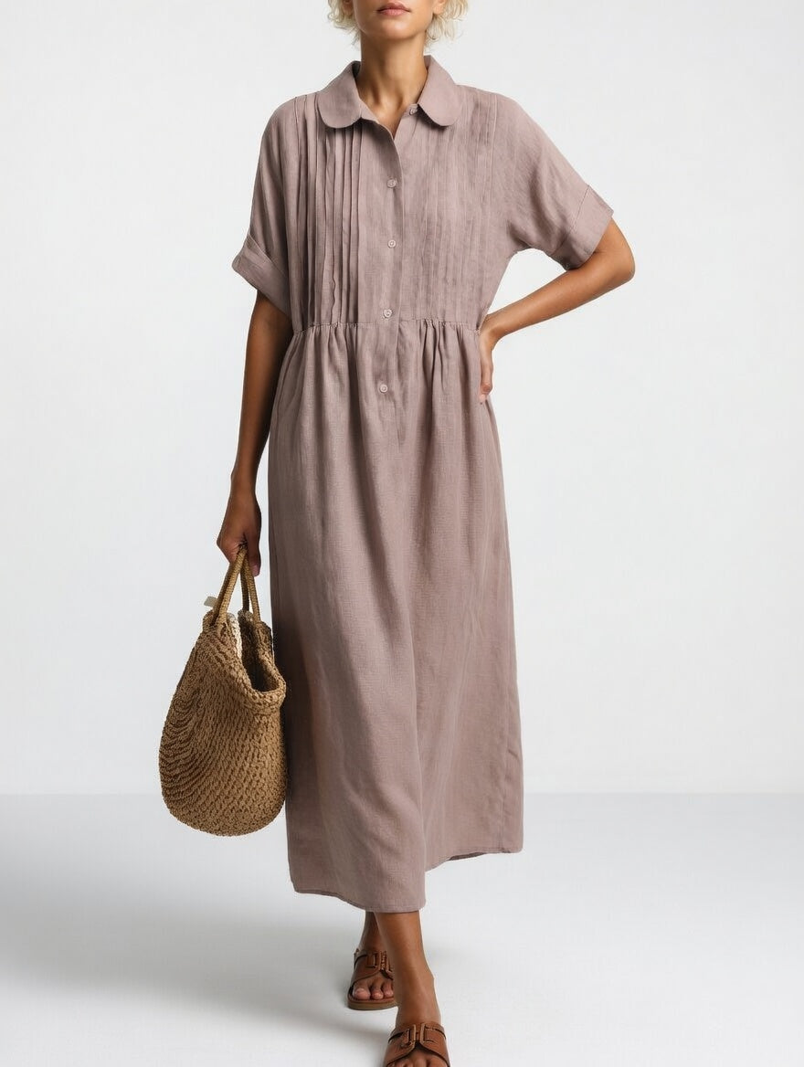Lysandra™ Flytende Skjortekjole — Khaki