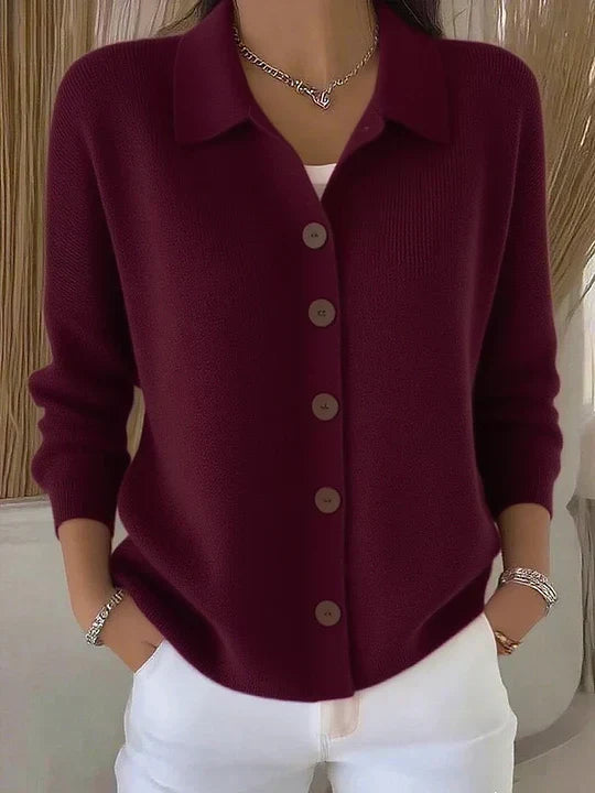 MARIBEL™ | STRIKKECARDIGAN — Vinrød