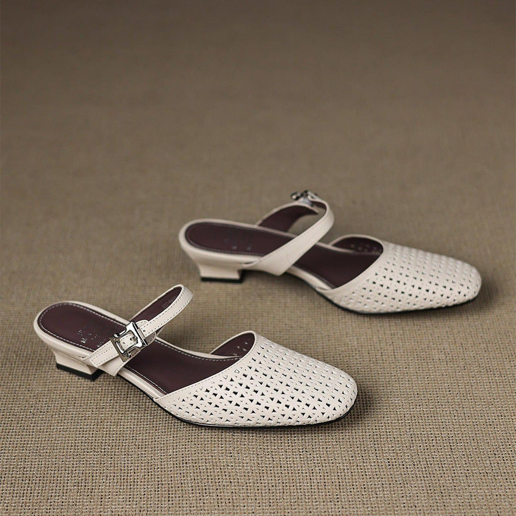 NILDA™ | ELEGANTE MULES MED PERFORERING