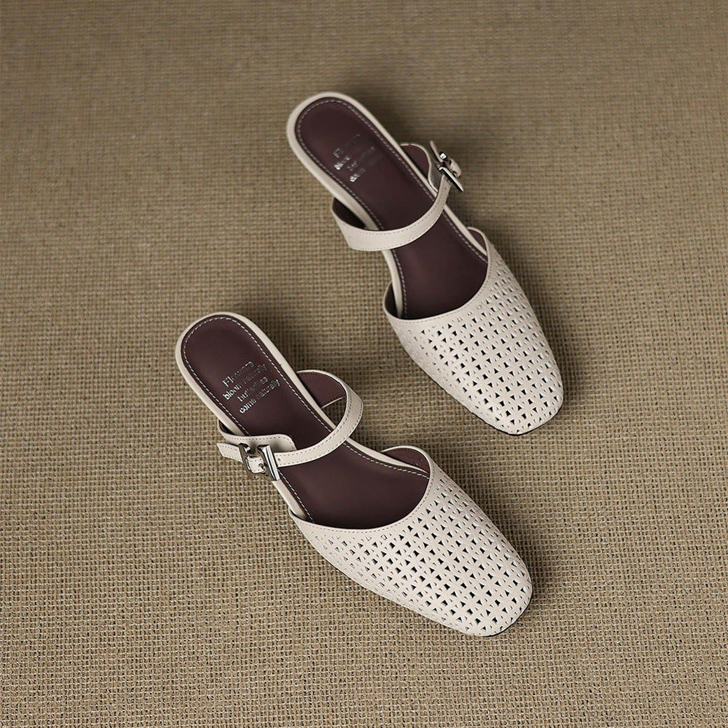 NILDA™ | ELEGANTE MULES MED PERFORERING