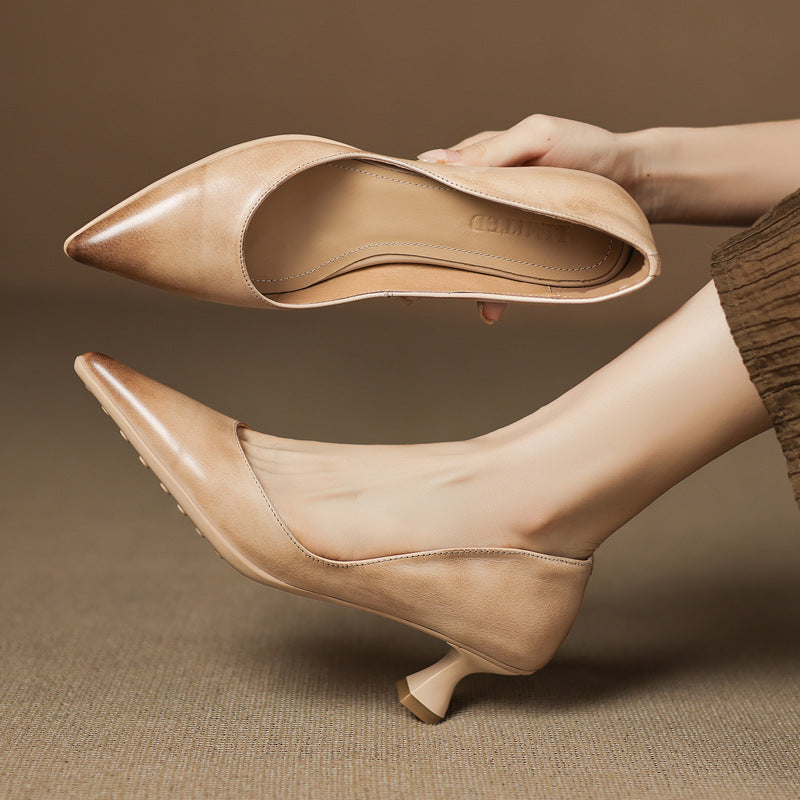 CALENNE™ | HÆLSKO MED LAV HÆL — Almond Beige
