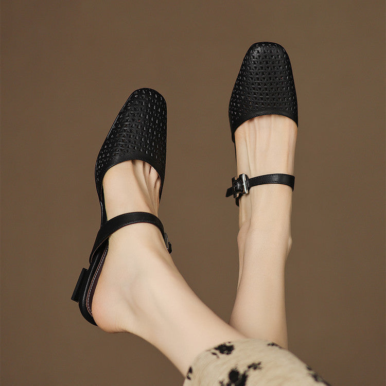 NILDA™ | ELEGANTE MULES MED PERFORERING
