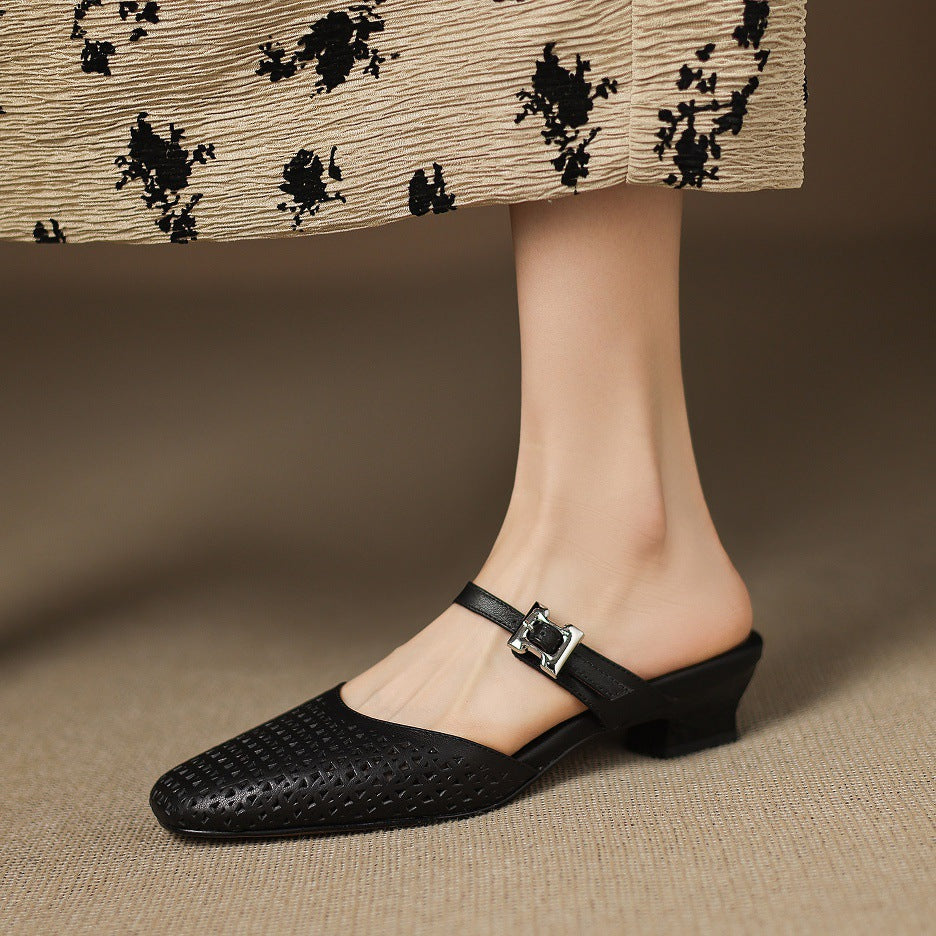 NILDA™ | ELEGANTE MULES MED PERFORERING
