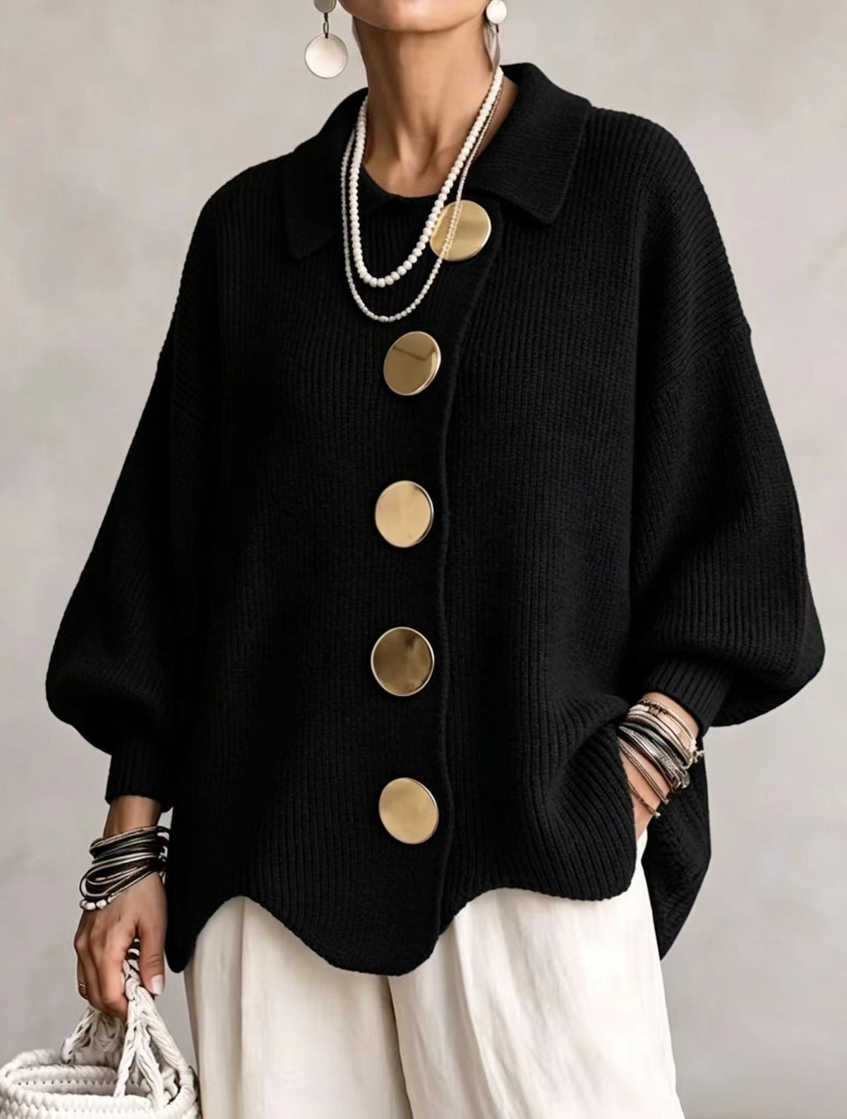 RUNA™ | STRIKKECARDIGAN — Svart