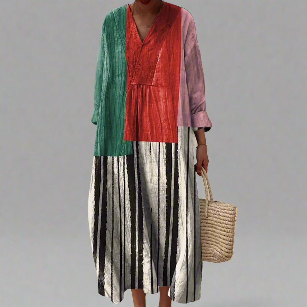 ROSA™ | ELEGANT GEOMETRISK MIDI-KJOLE