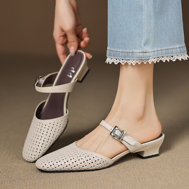 NILDA™ | ELEGANTE MULES MED PERFORERING