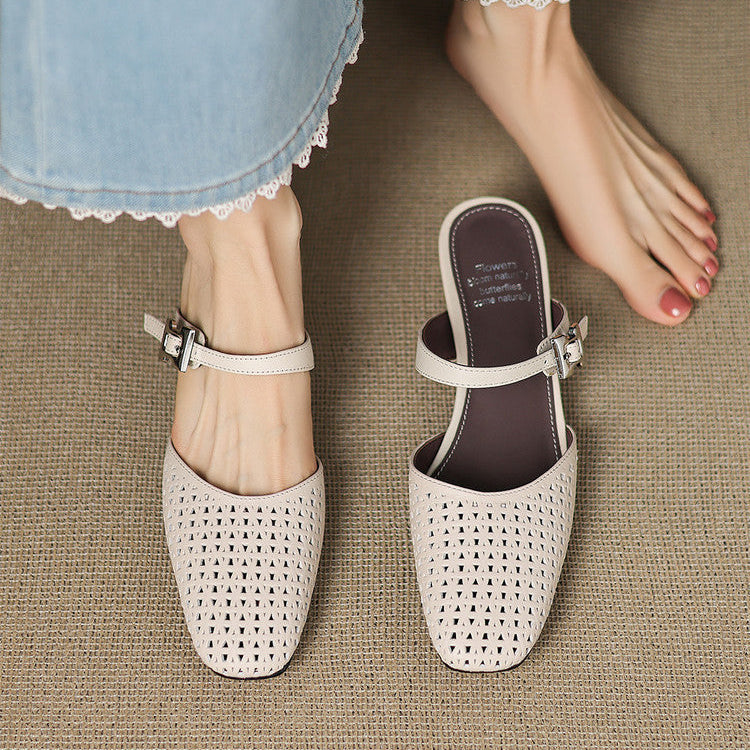 NILDA™ | ELEGANTE MULES MED PERFORERING