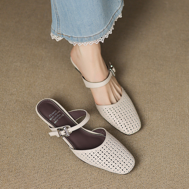 NILDA™ | ELEGANTE MULES MED PERFORERING