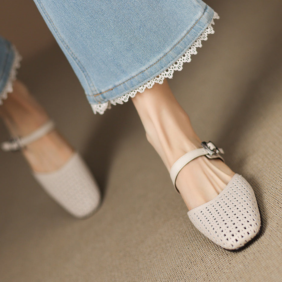 NILDA™ | ELEGANTE MULES MED PERFORERING