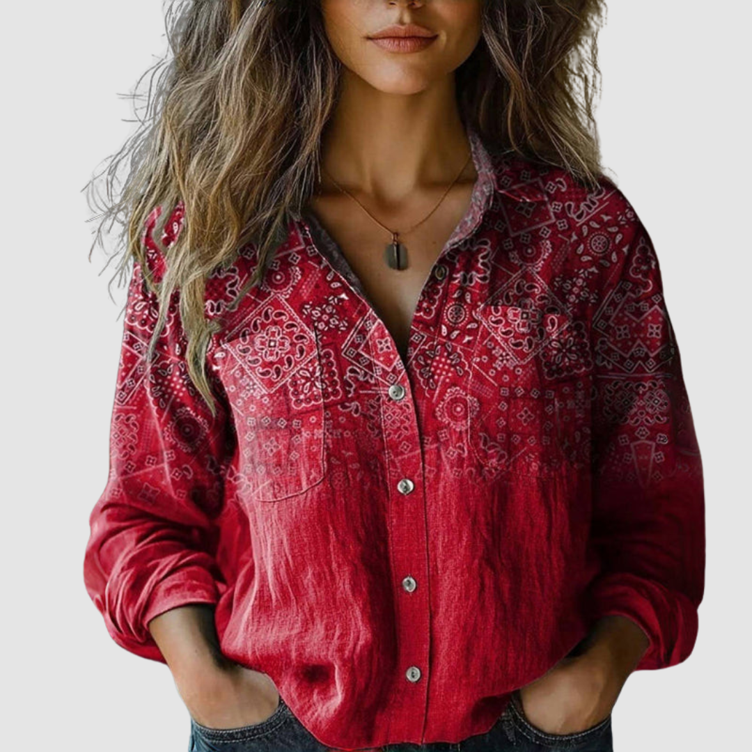 MORENA™ | VINTAGE MØNSTRET BLUSE