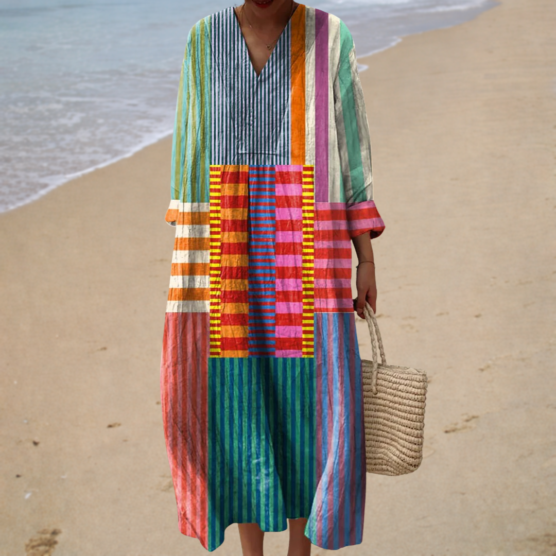 FRIDA™ | COLORBLOCK ARTISTISK SOMMERKJOLE