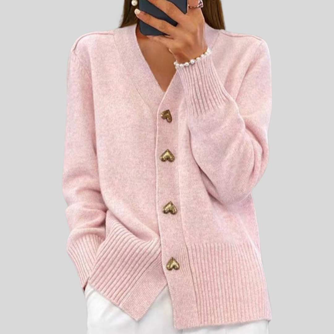 VERONICA™ | STRIKKECARDIGAN — Rosa