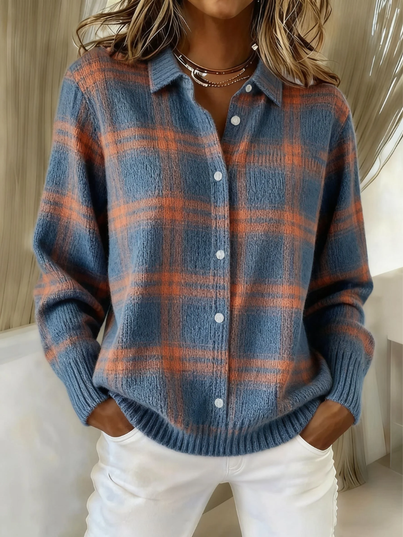 ZAFIRA™ | BLÅ RUTETE CARDIGAN