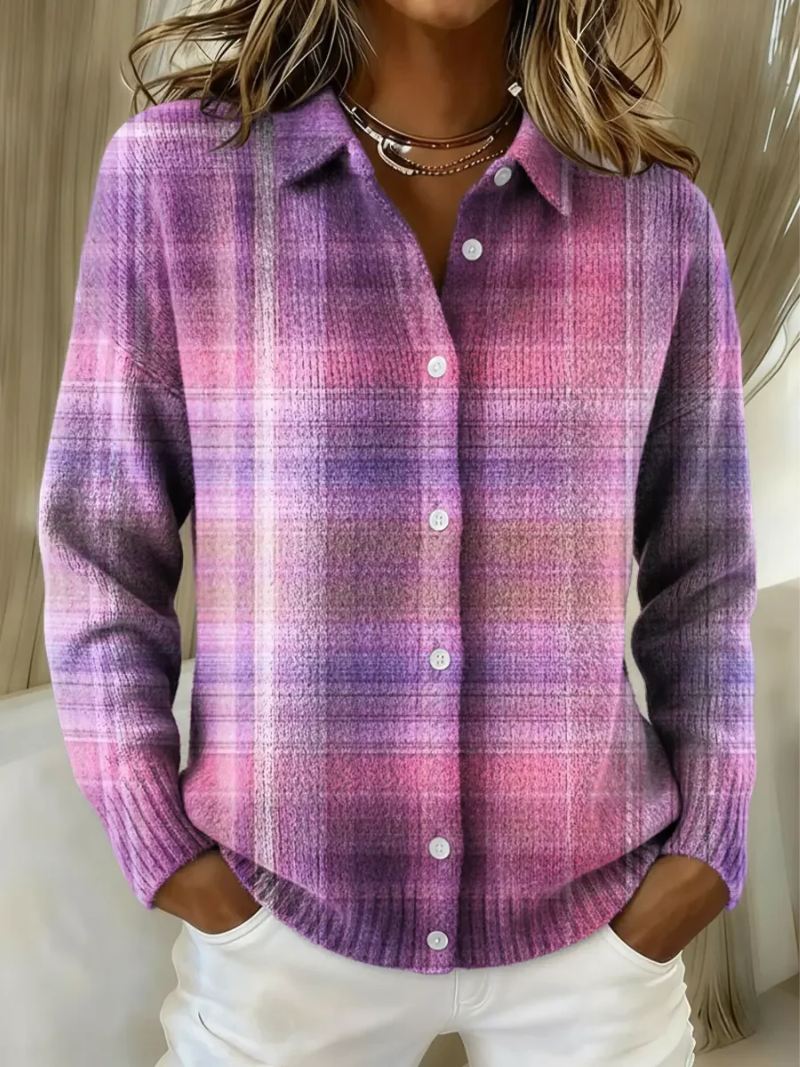 TOVE™ Koselig Rutete Bluse — Rosa