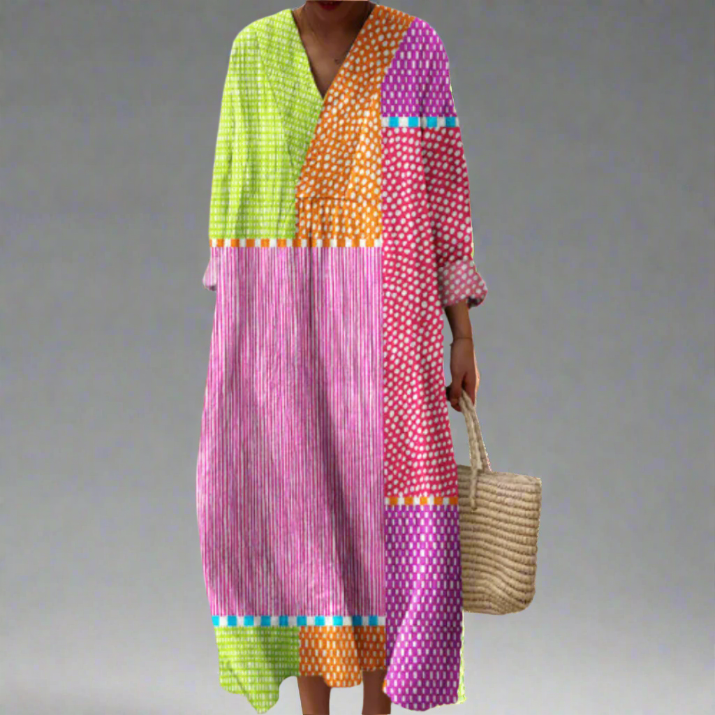 MAY™ | ELEGANT GEOMETRISK MIDI SOMMERKJOLE