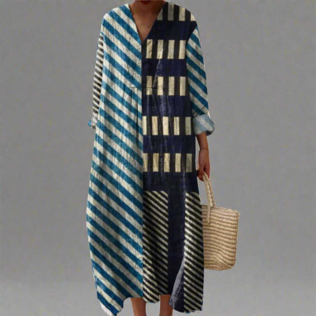 ELISSA™ | ELEGANT GEOMETRISK PRINT KJOLE