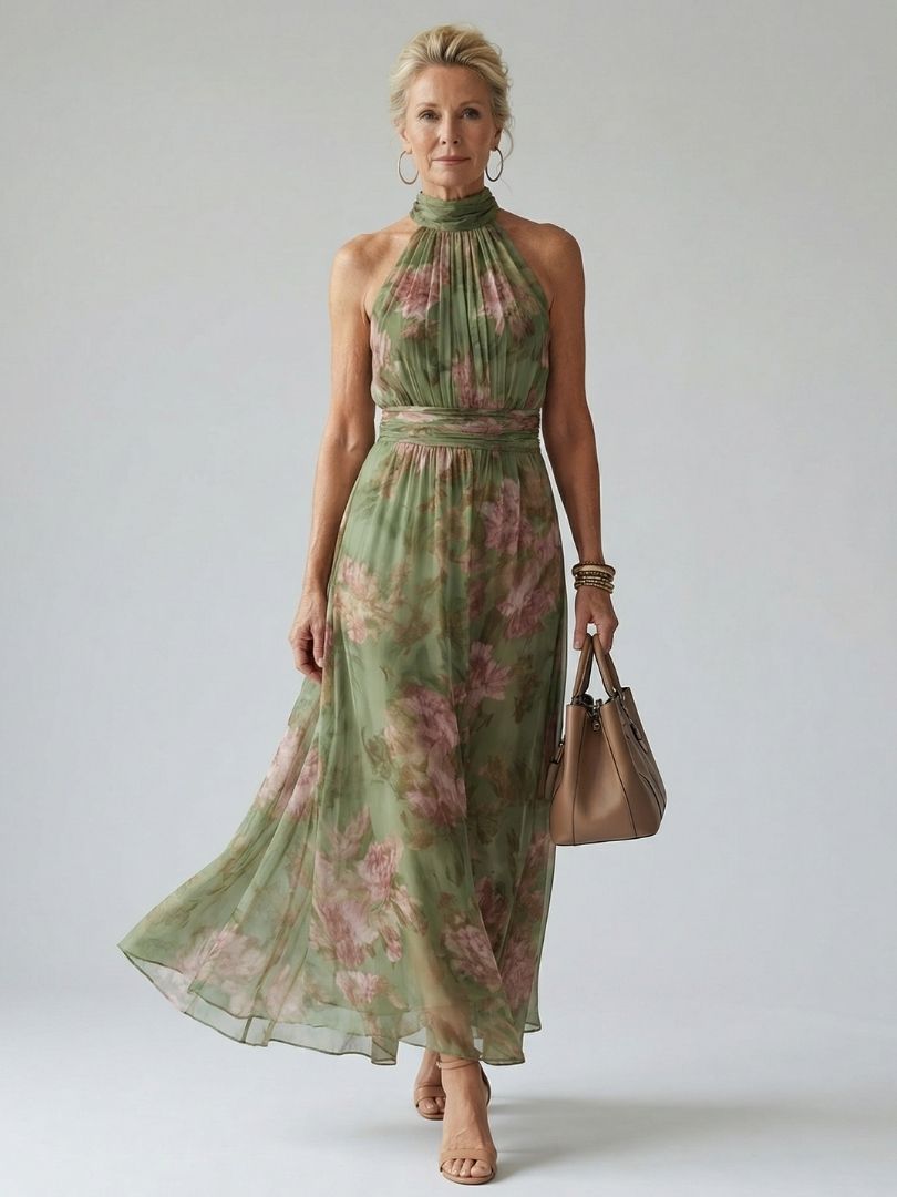 MIRELLE™ | SAMLET HALTER MIDI-KJOLE