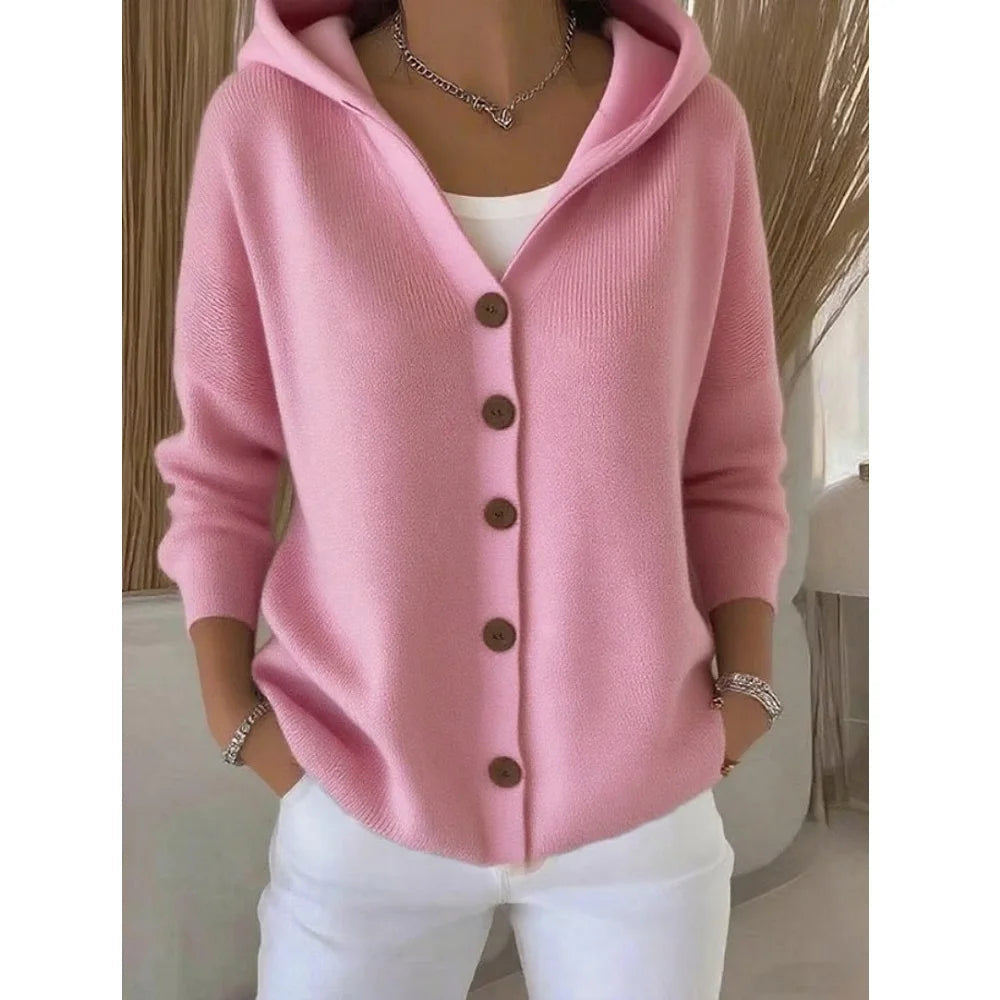Maelys™ Cardigan med Hette — Rosa