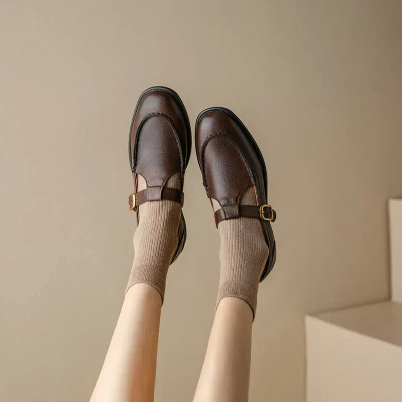 DELIA™ | RETRO T-REM MARY JANE-SKO — Brun
