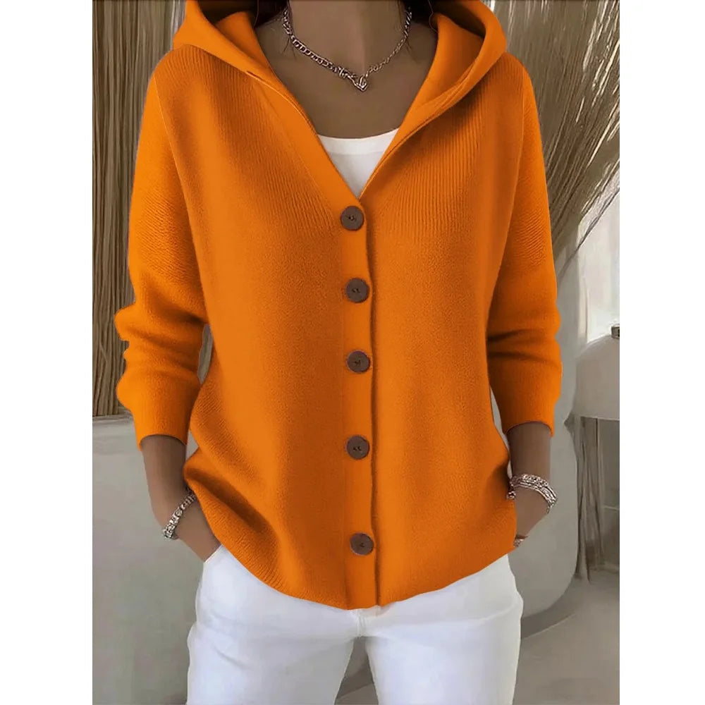 Maelys™ Cardigan med Hette — Oransje