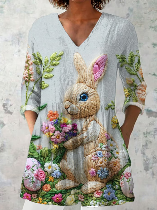 MARGUERITE™ | LANG BLUSE MED V-HALS