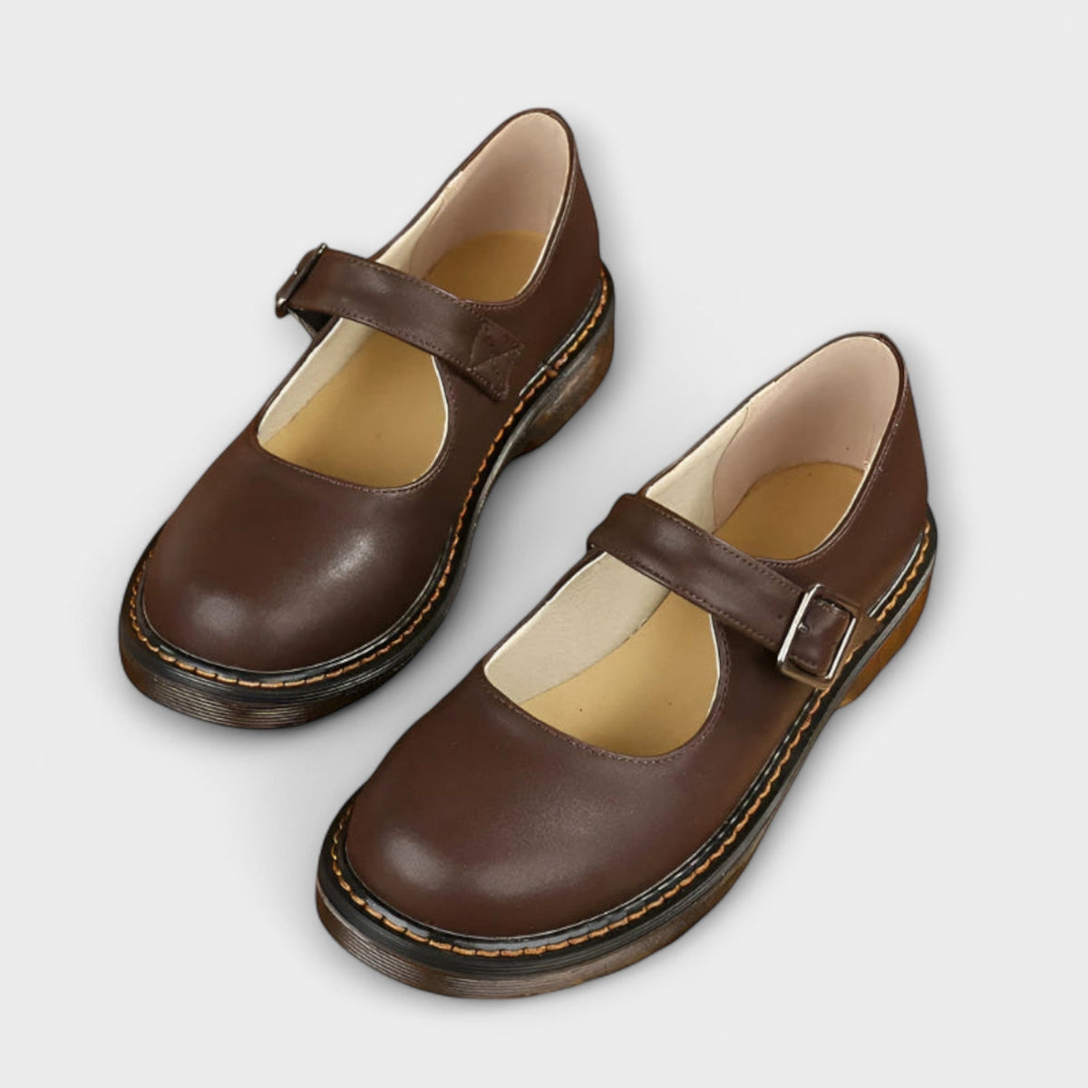 CLAIRE™ | MARY JANE-SKO MED SPENNE — Brun