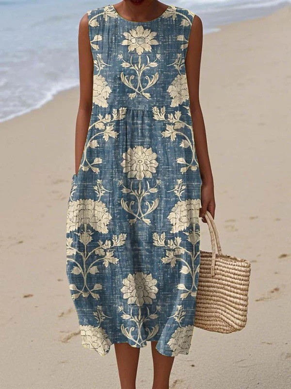 BELLE™ | ERMLØS BOHO MIDI-KJOLE