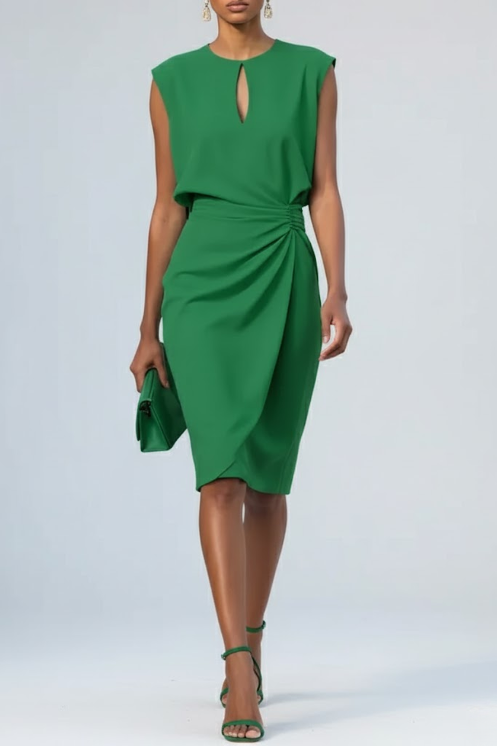DARIA™ | ELEGANT MIDIKJOLE — Grønn