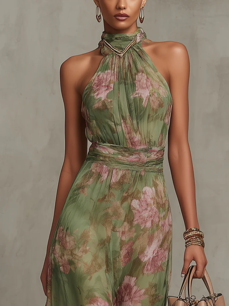 Sophie | Elegant maxikjole med blomsterprint