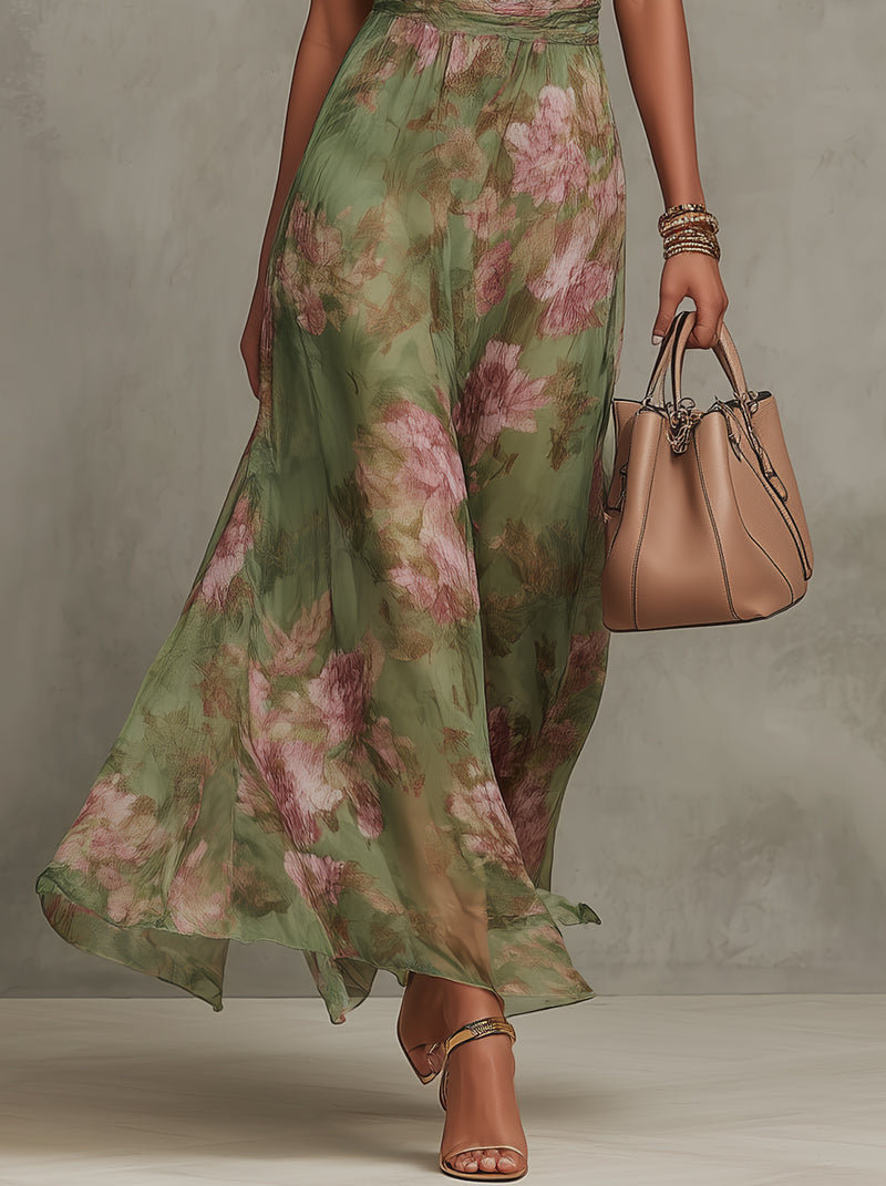 Sophie | Elegant maxikjole med blomsterprint