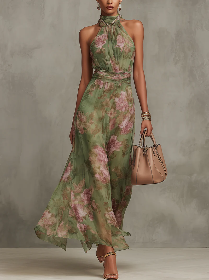 Sophie | Elegant maxikjole med blomsterprint