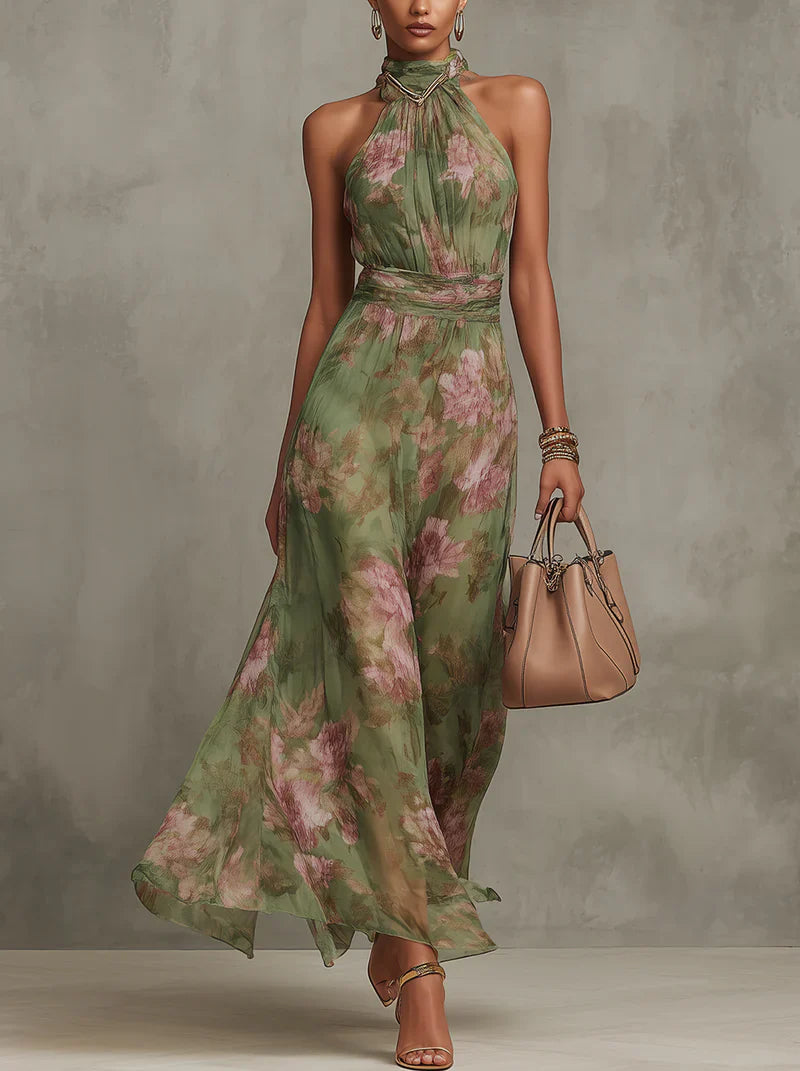 Sophie | Elegant Blomstret Maxikjole