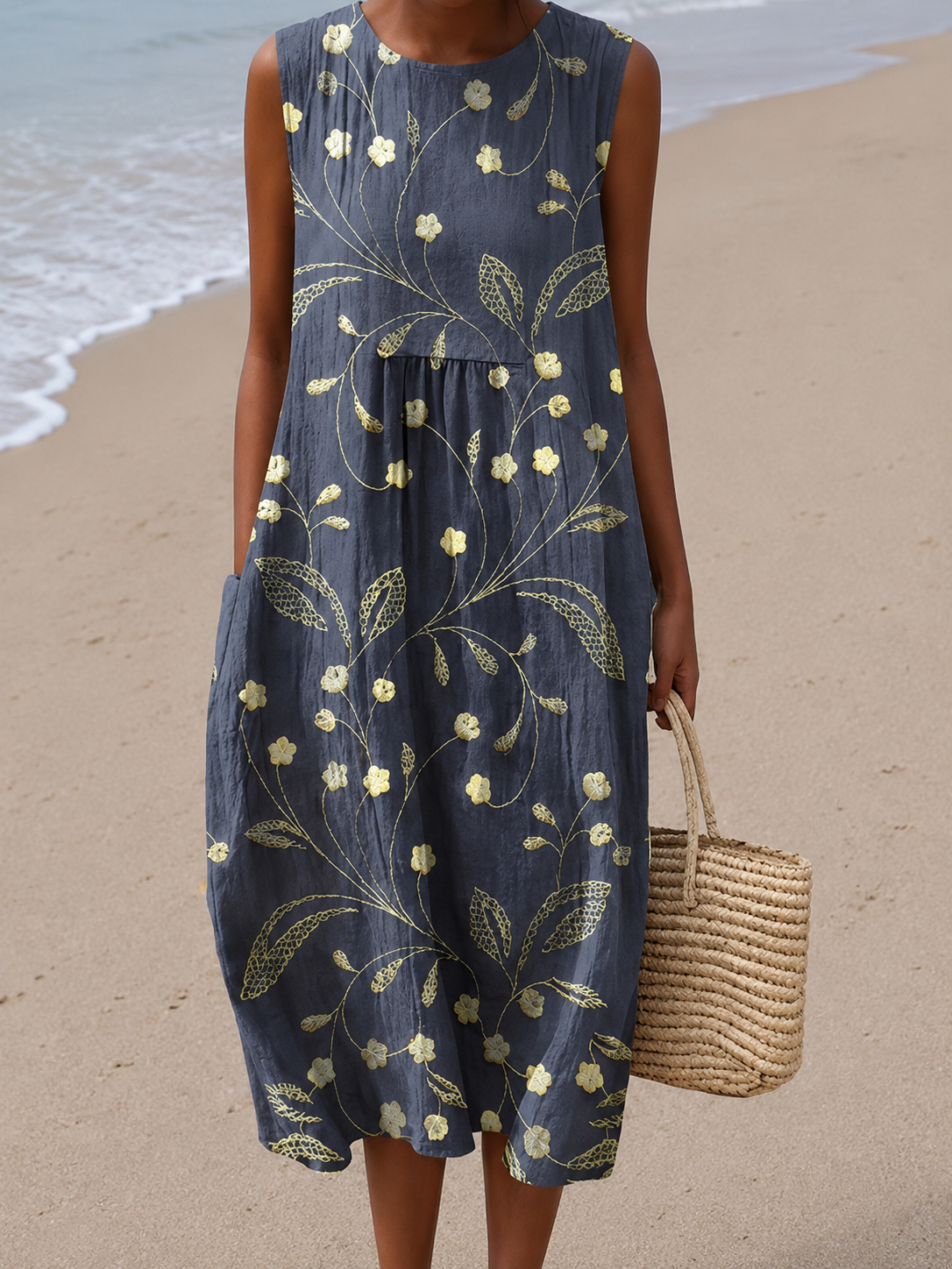 MARA™ | BLOMSTER MIDI-KJOLE ROMANTISK