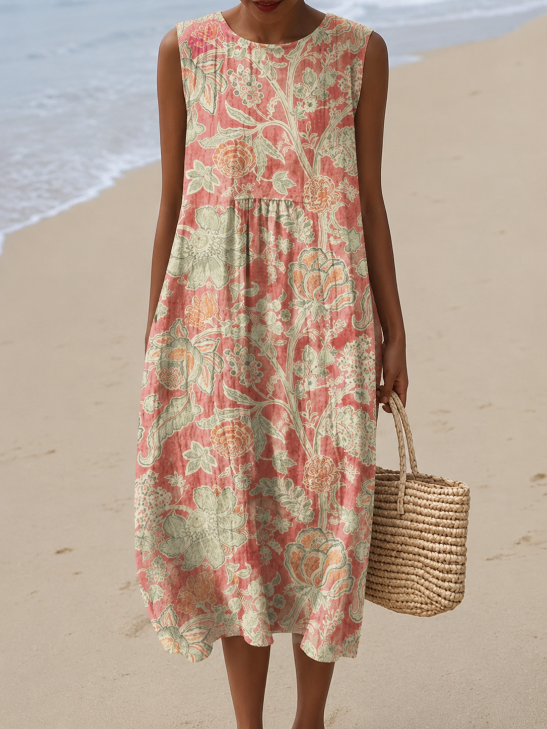 BETH™ | BLOMSTER MIDI-KJOLE FRISK