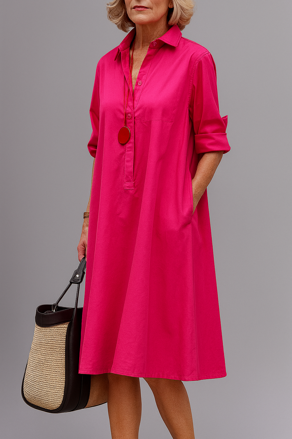WILMA™ | STILREN MIDI-KJOLE — Rosa
