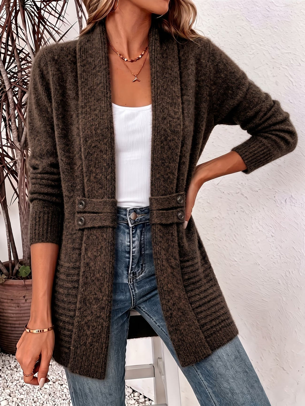 CAMILLE™ | RIBBESTRIKKET CARDIGAN