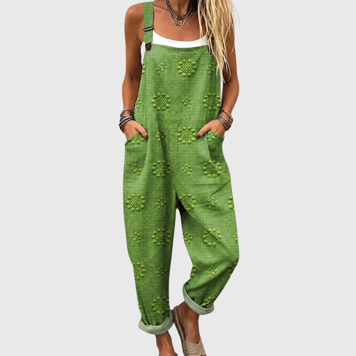 GUDNY™ | FARGEGLAD MØNSTER AVSLAPPET OVERALL