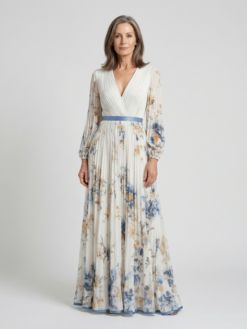 AURÉLIA™ | PLISSERT BLOMSTER MAXI-KJOLE
